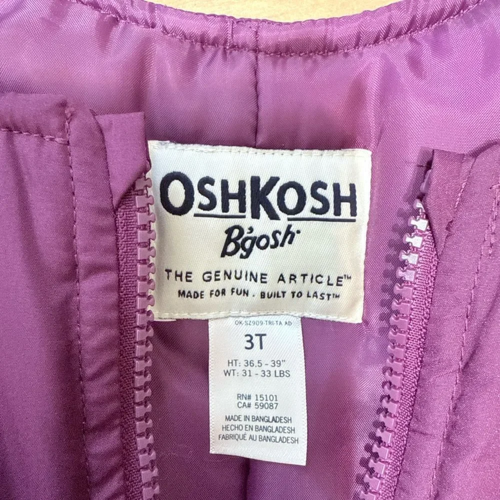 OshKosh B'gosh Purple Snow Bib Overalls / Snow Pants Size Size 3T